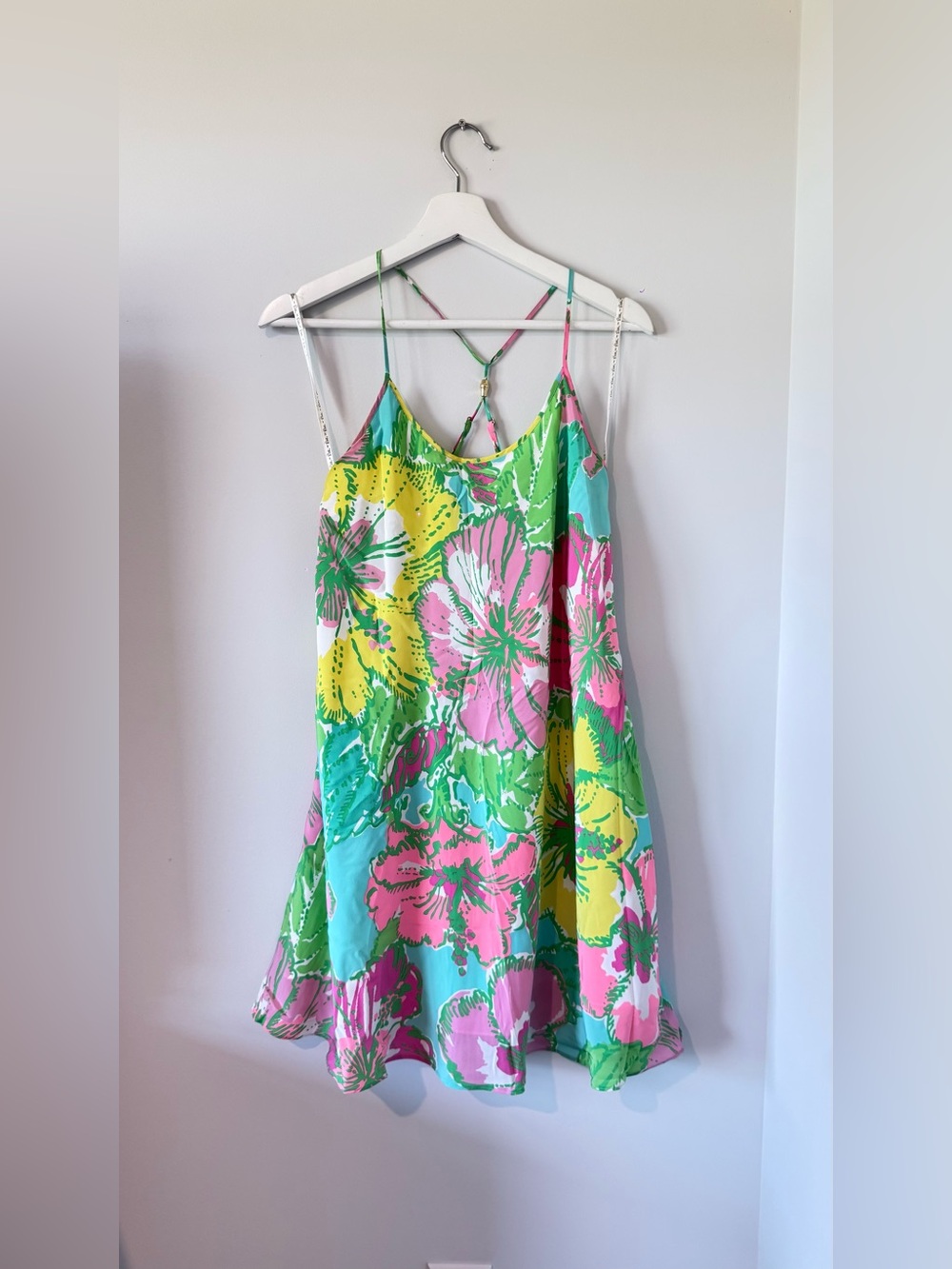 Lilly Pulitzer Maisy Racerback 100% Silk Slip Dress Women S Vacation Travel